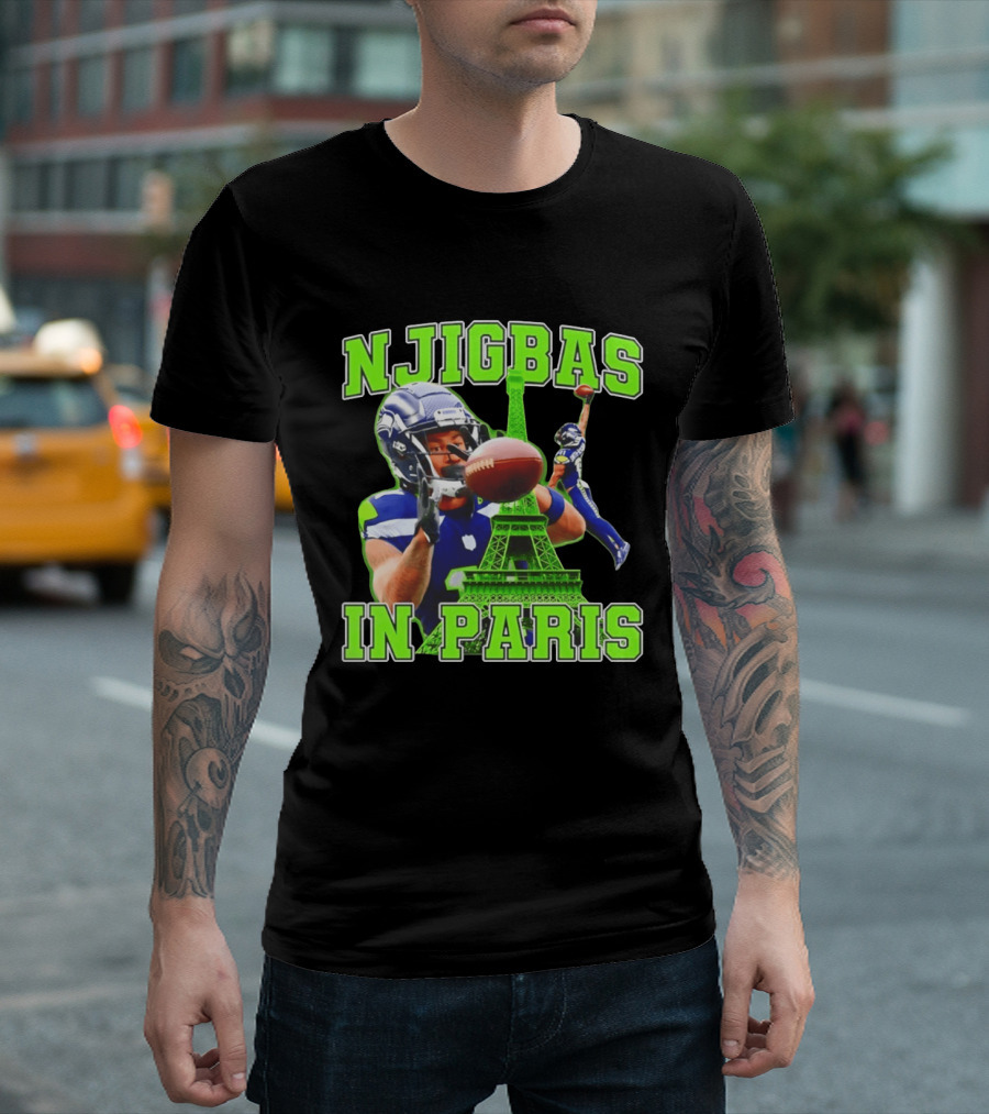 Seattle Seahawks Jaxon Smith Njigba Njigbas In Paris T-Shirt