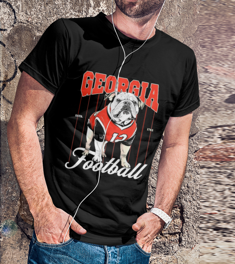 Georgia Bulldogs Football 1785 Bulldog Mascot Red Jersey T-Shirt
