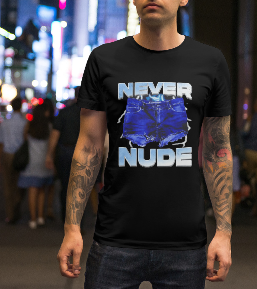 Never Nude Tobias Funke Denim Shorts Meme T-Shirt