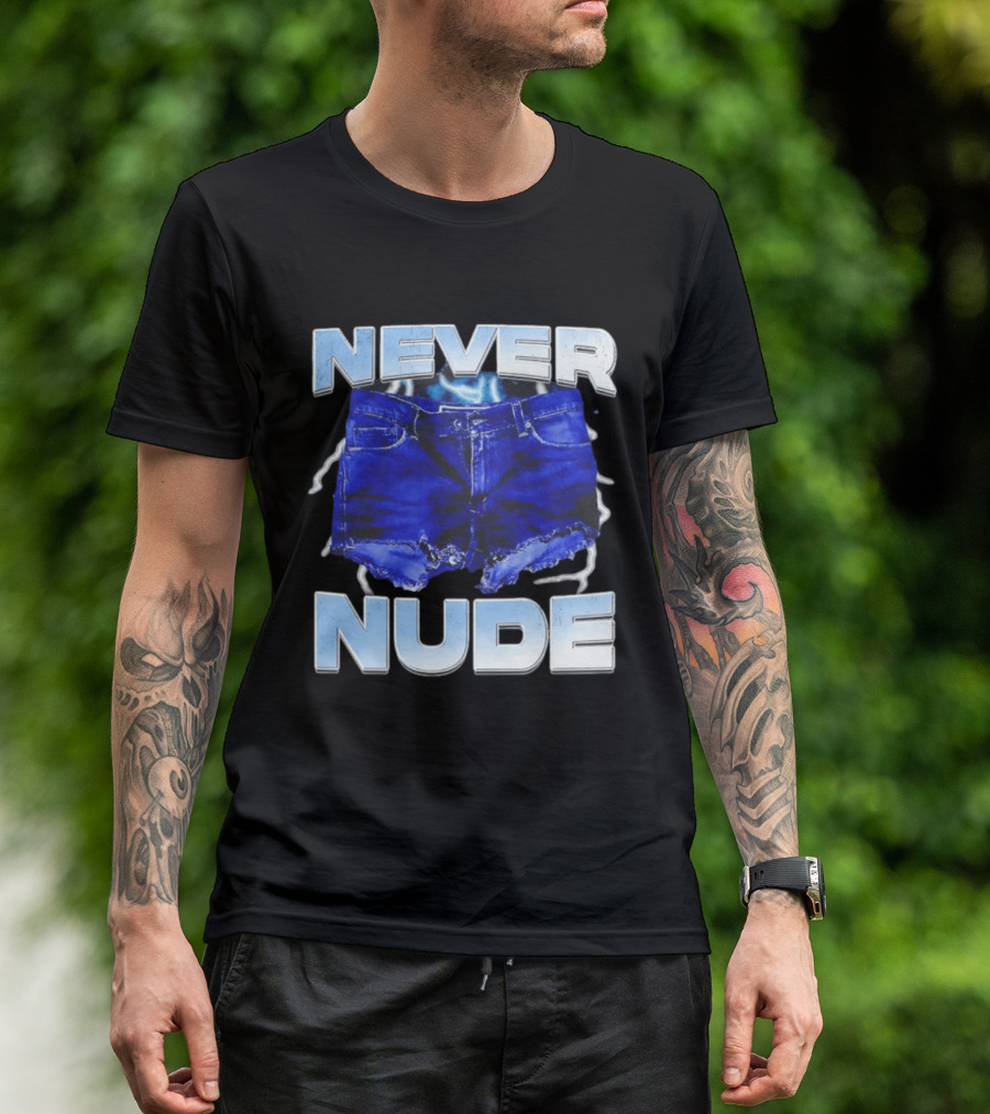 Never Nude Tobias Funke Denim Shorts Meme T-Shirt