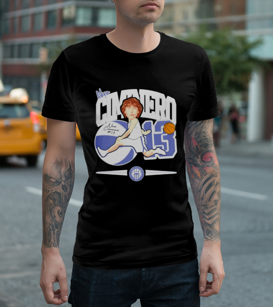 Nico Ciminero 13 Basketball Caricature Marietta College Athletics T-Shirt