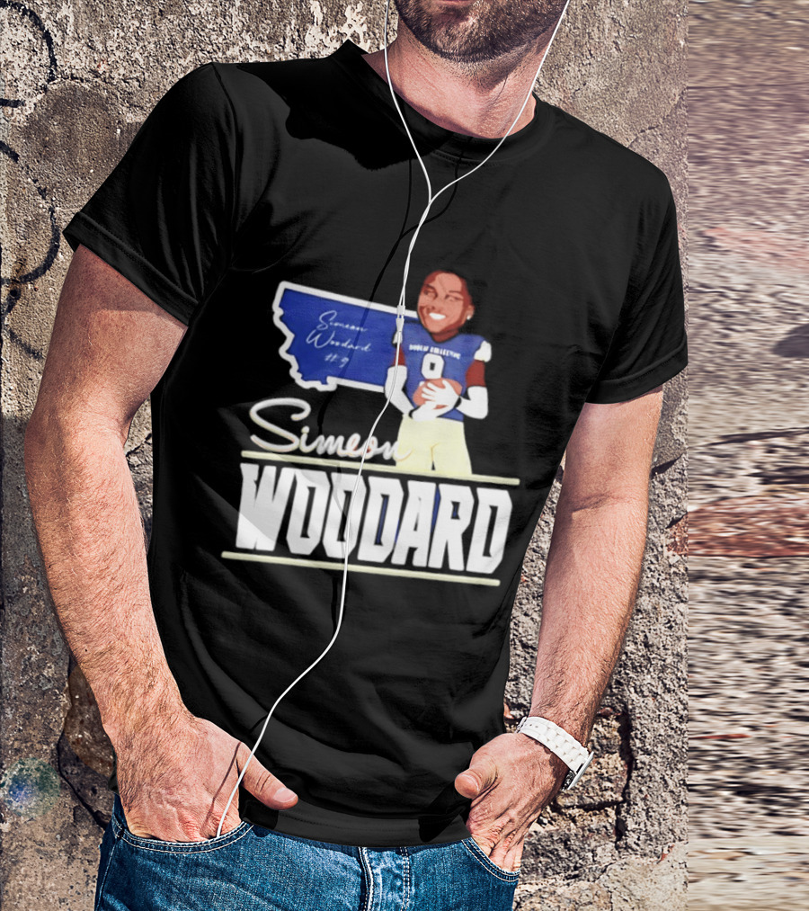 Simeon Woodard 9 Montana State Bobcats Football T-Shirt
