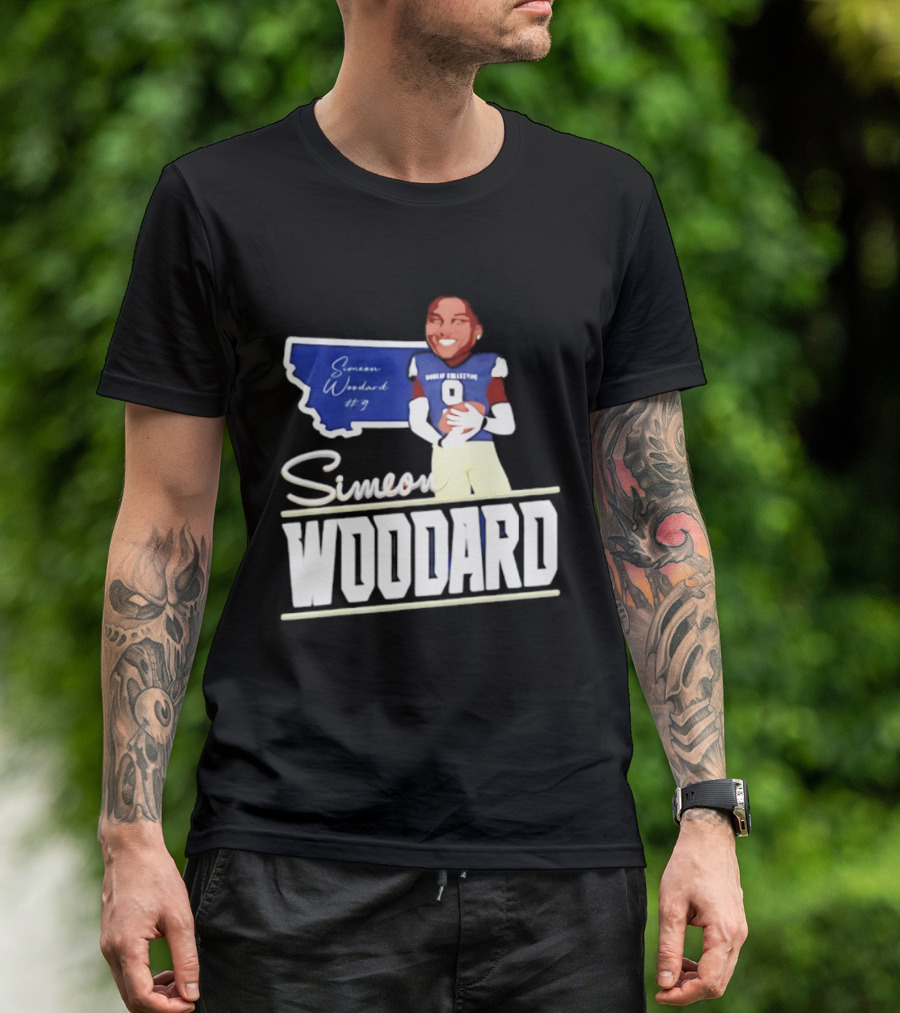 Simeon Woodard 9 Montana State Bobcats Football T-Shirt