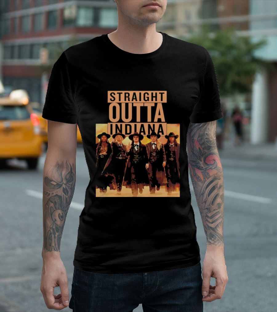 Straight Outta Indiana Fever Women's Basketball Feverstone Western T-Shirt