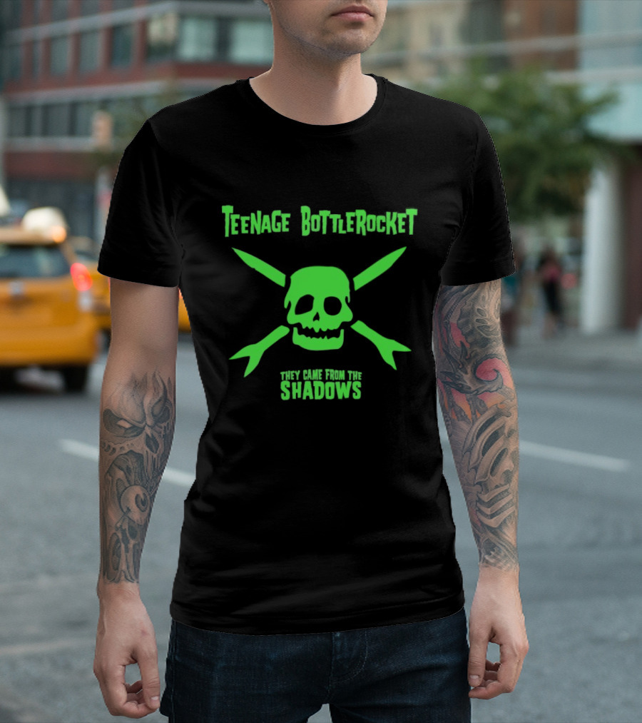 Teenage Bottlerocket Neon Skull Crossbones They Came From The Shadows T-Shirt