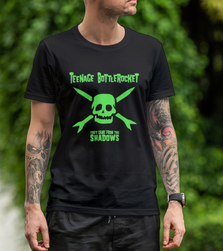 Teenage Bottlerocket Neon Skull Crossbones They Came From The Shadows T-Shirt