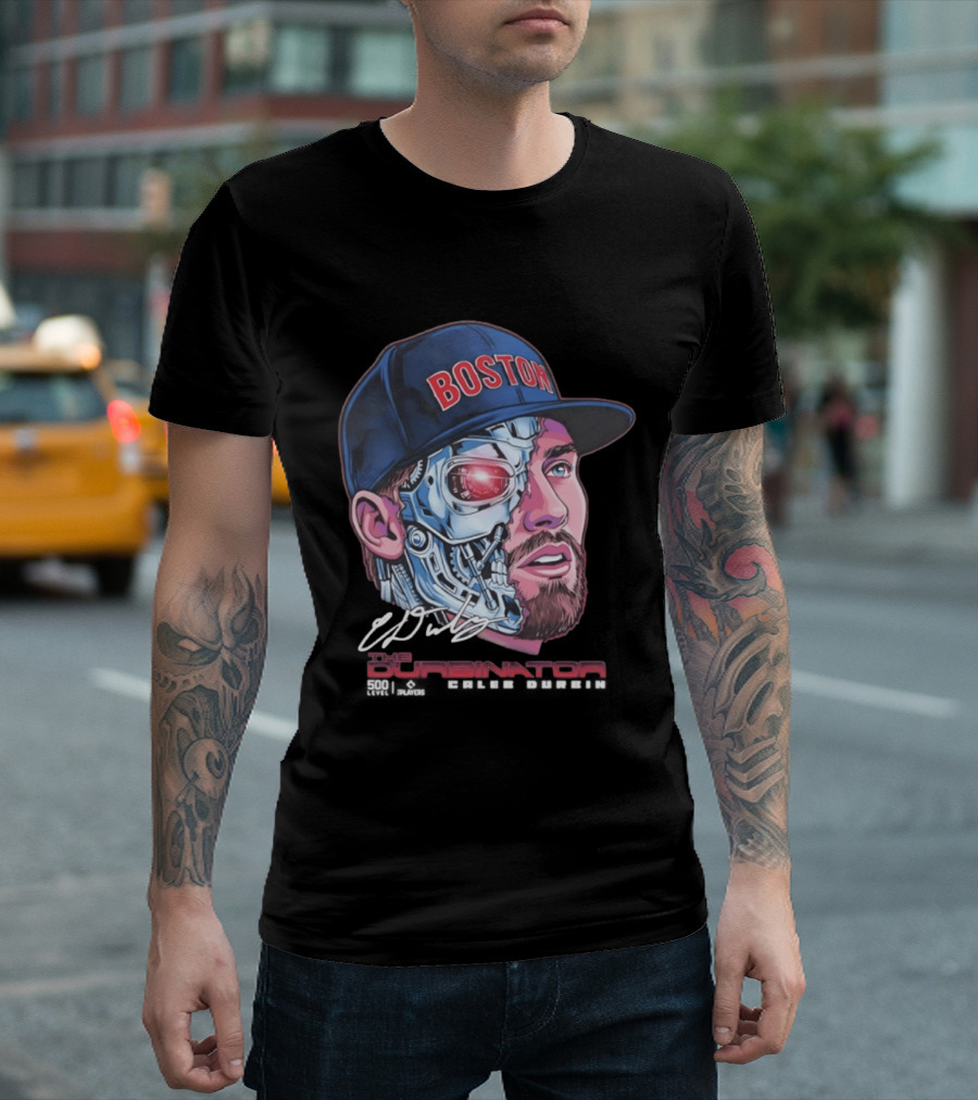 Boston Red Sox The Durbinator Caleb Durbin Cyborg Baseball T-Shirt