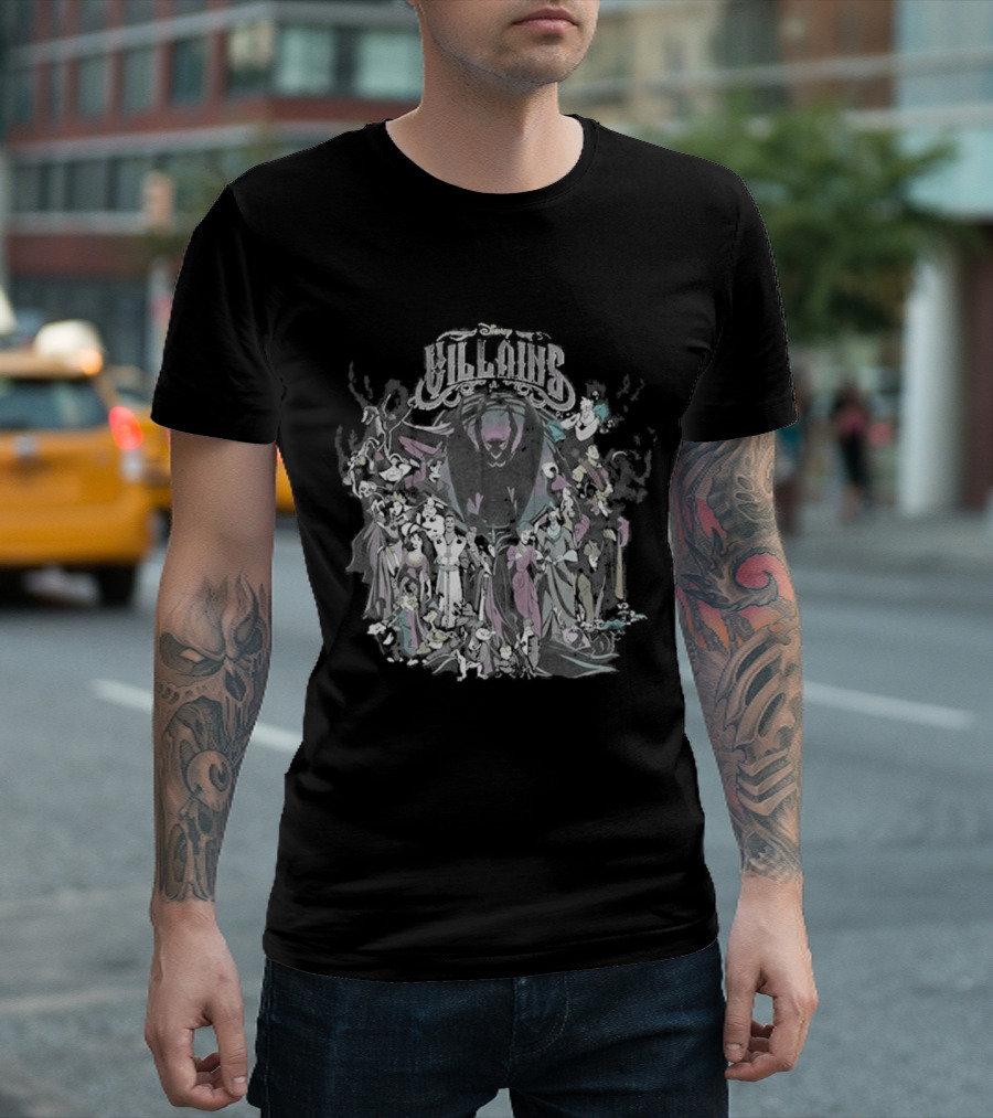 Tokyo Disney Resort Villains Evil Queen Ursula Maleficent Jafar Captain Hook Hades Dr. Facilier Scar T-Shirt