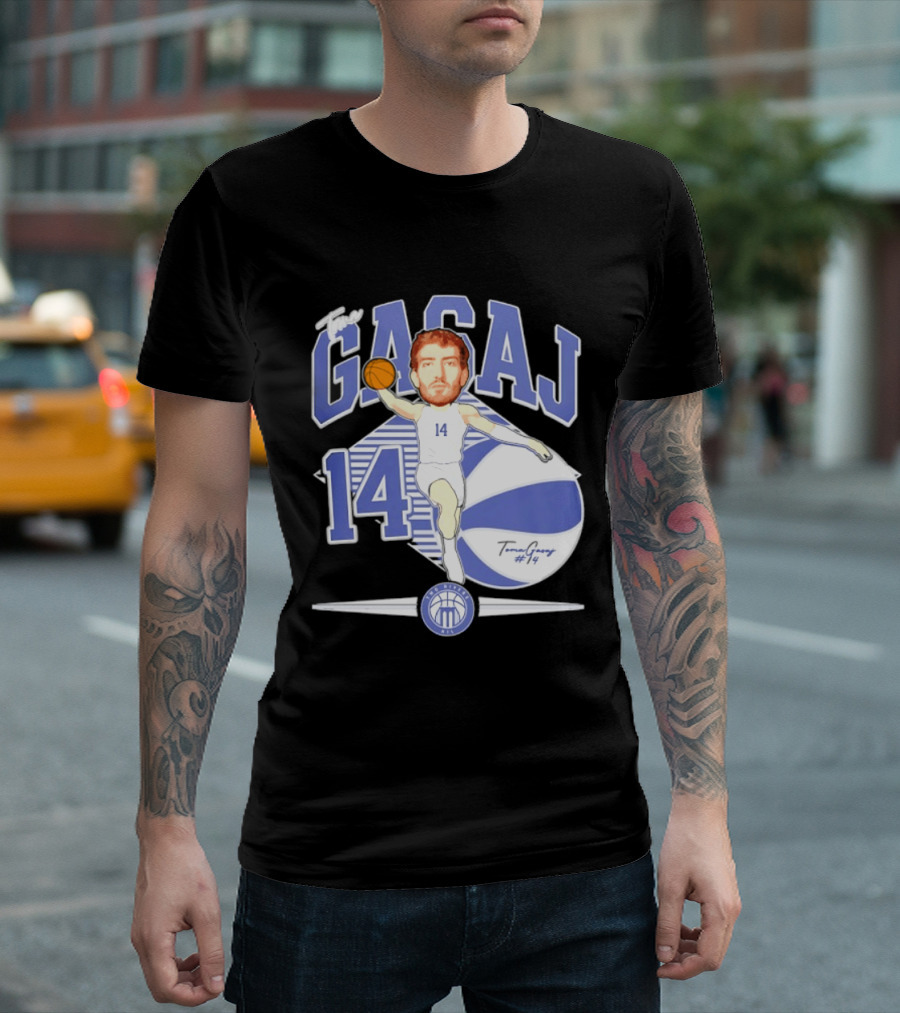 The Gasaj 14 Marietta College Athletics Basketball Caricature T-Shirt