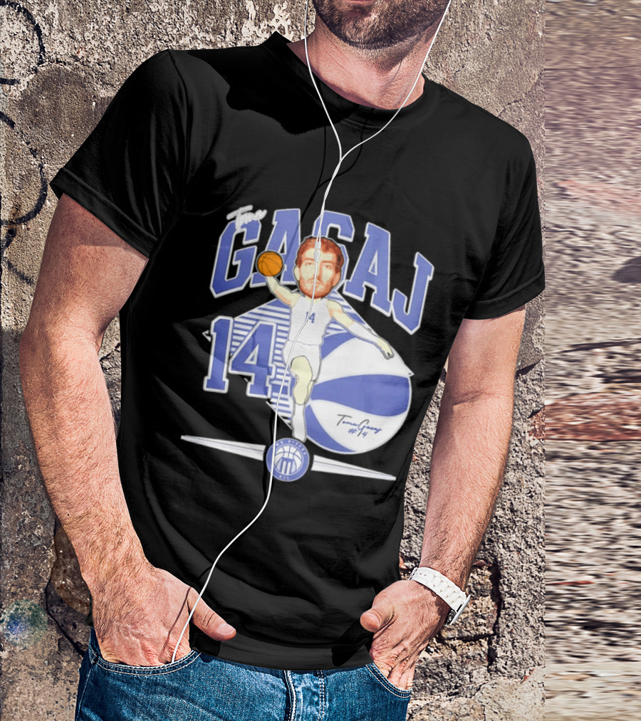 The Gasaj 14 Marietta College Athletics Basketball Caricature T-Shirt