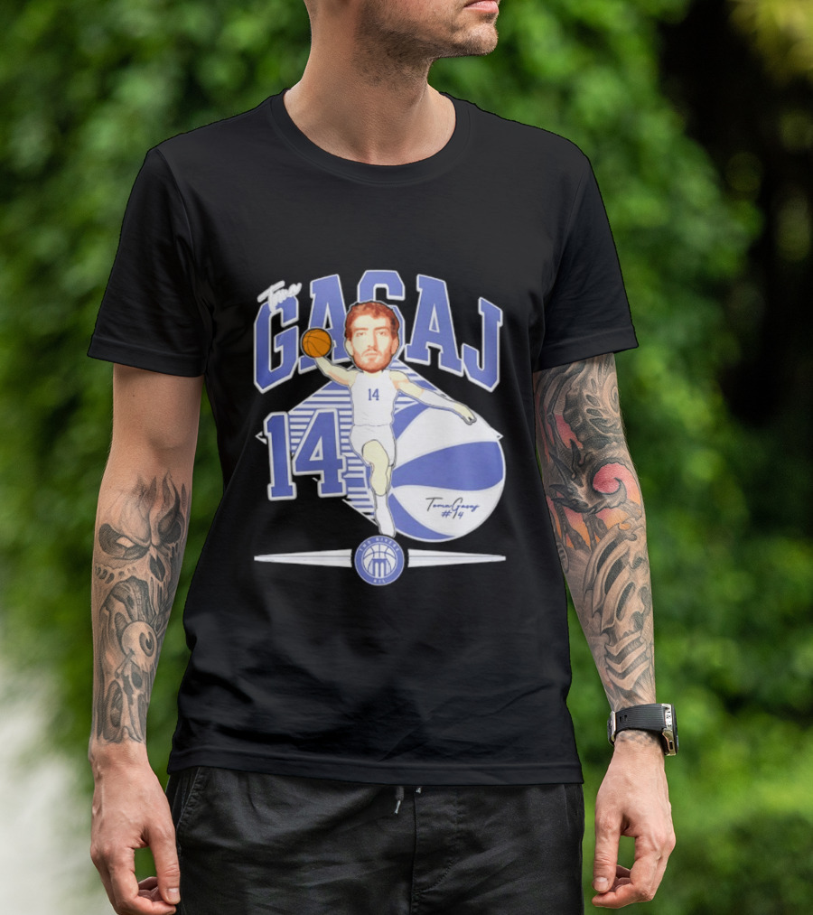 The Gasaj 14 Marietta College Athletics Basketball Caricature T-Shirt