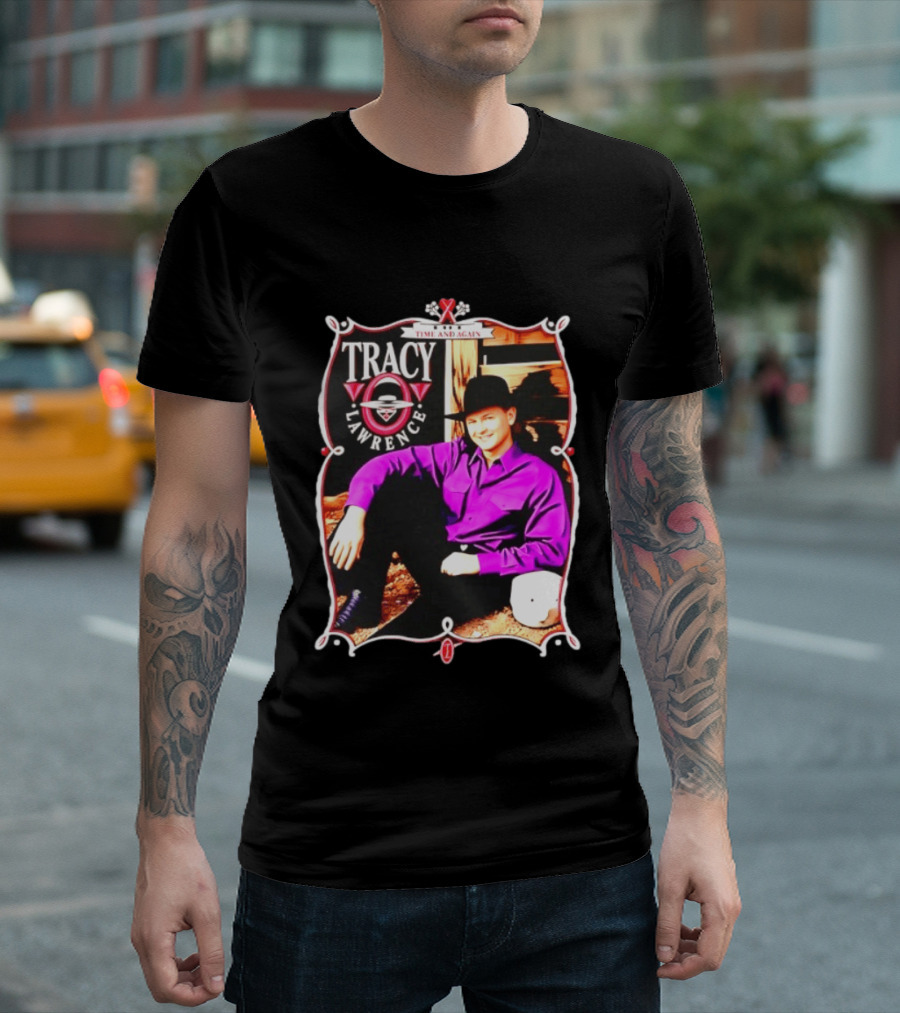 Tracy Lawrence Time And Again Country Music Purple Suit Cowboy Hat T-Shirt