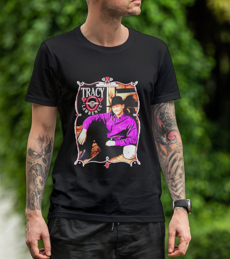 Tracy Lawrence Time And Again Country Music Purple Suit Cowboy Hat T-Shirt