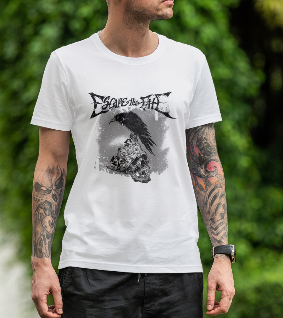 Escape The Fate Skull Crown Raven Post Hardcore T-Shirt