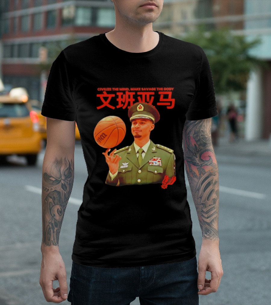 Victor Wembanyama SA Spurs Civilize The Mind Make Savage The Body Basketball Uniform T-Shirt