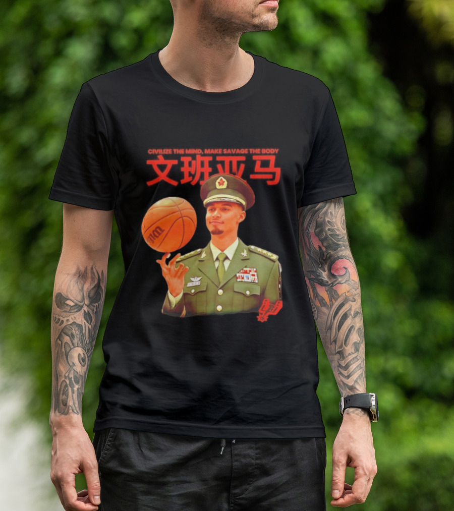 Victor Wembanyama SA Spurs Civilize The Mind Make Savage The Body Basketball Uniform T-Shirt