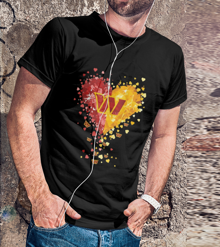 Washington Commanders Heart W Crystalized Chevron Burst T-Shirt