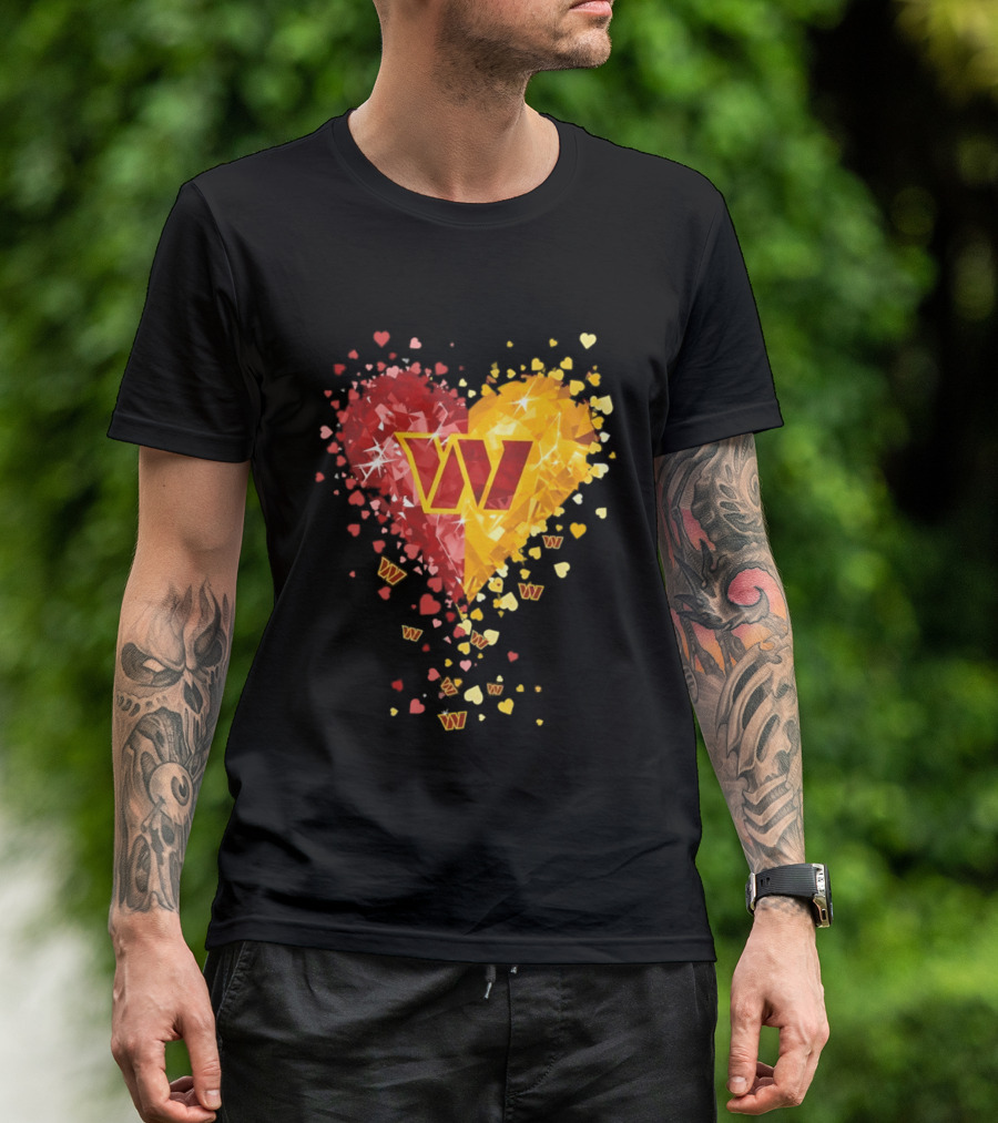 Washington Commanders Heart W Crystalized Chevron Burst T-Shirt