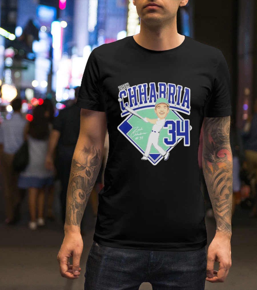 Chhabria 34 Drew University Athletics Baseball Caricature Zach Chhabria T-Shirt
