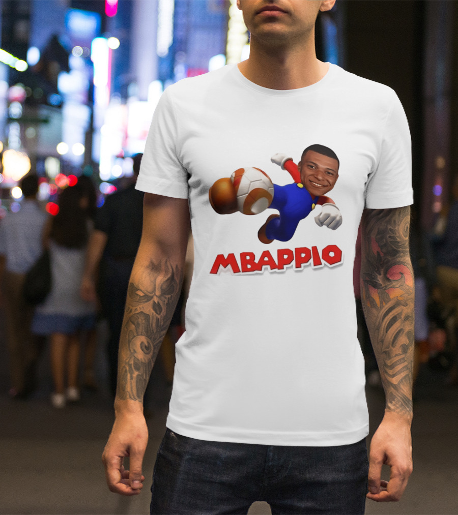 Kylian Mbappe Mbappio X Mario Meme Football T-Shirt