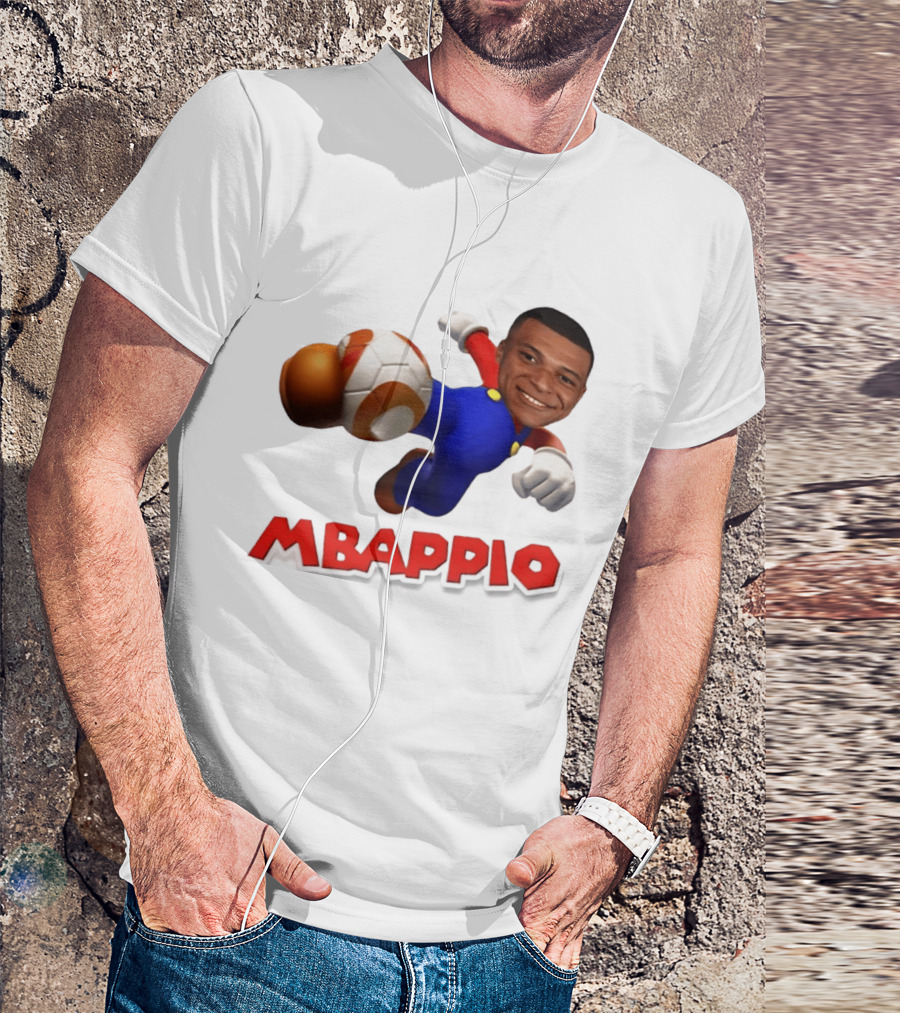 Kylian Mbappe Mbappio X Mario Meme Football T-Shirt