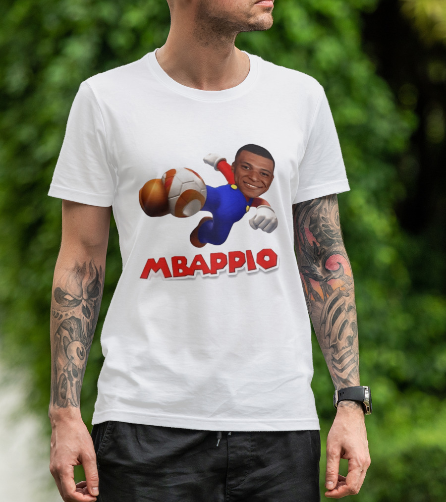 Kylian Mbappe Mbappio X Mario Meme Football T-Shirt