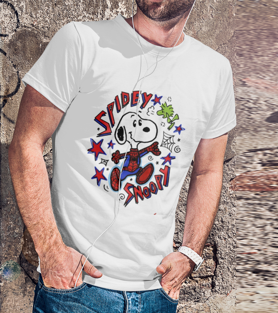 Spidey Snoopy Woodstock 2026 Crossover With Stars And Webs T-Shirt