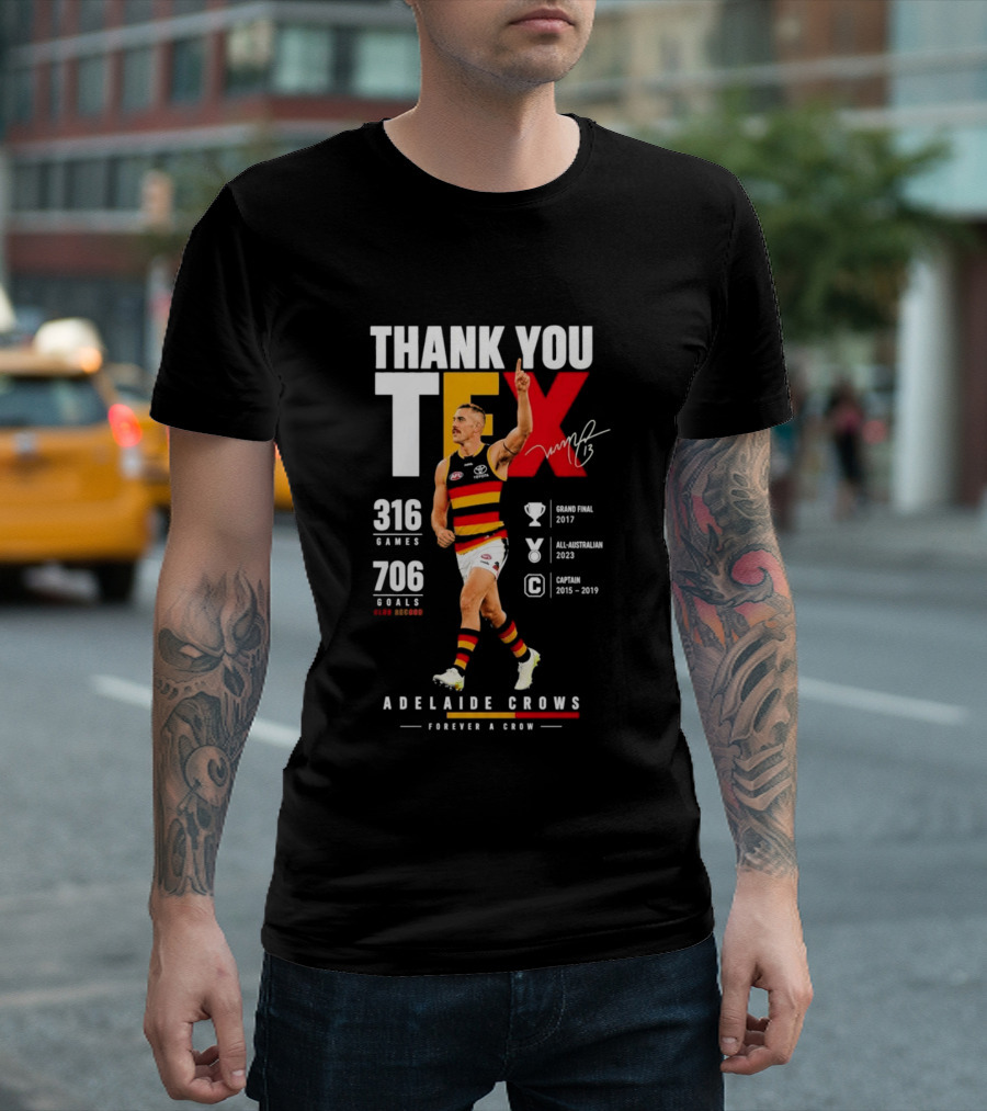 Adelaide Crows Thank You Tex 316 Games 706 Goals Forever A Crow T-Shirt