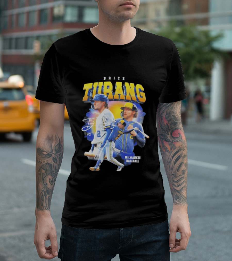 Brice Turang Milwaukee Brewers Baseball #2 T-Shirt