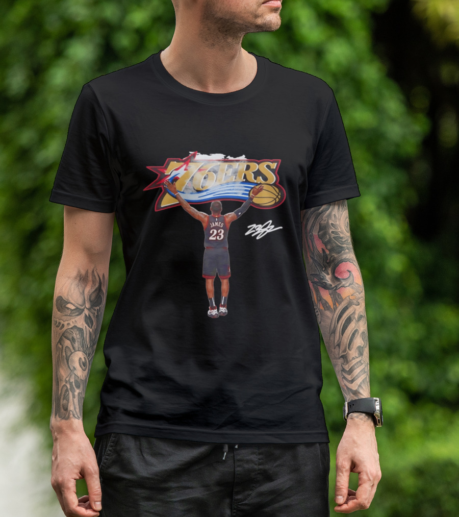Philadelphia Sixers 76ers LeBron James Crossover Chalk Toss T-Shirt