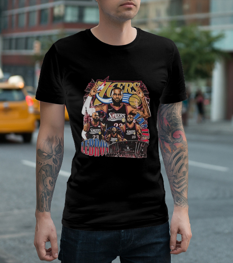 Philadelphia 76ers LeBron James 23 NBA Next Chapter 2 Sided T-Shirt