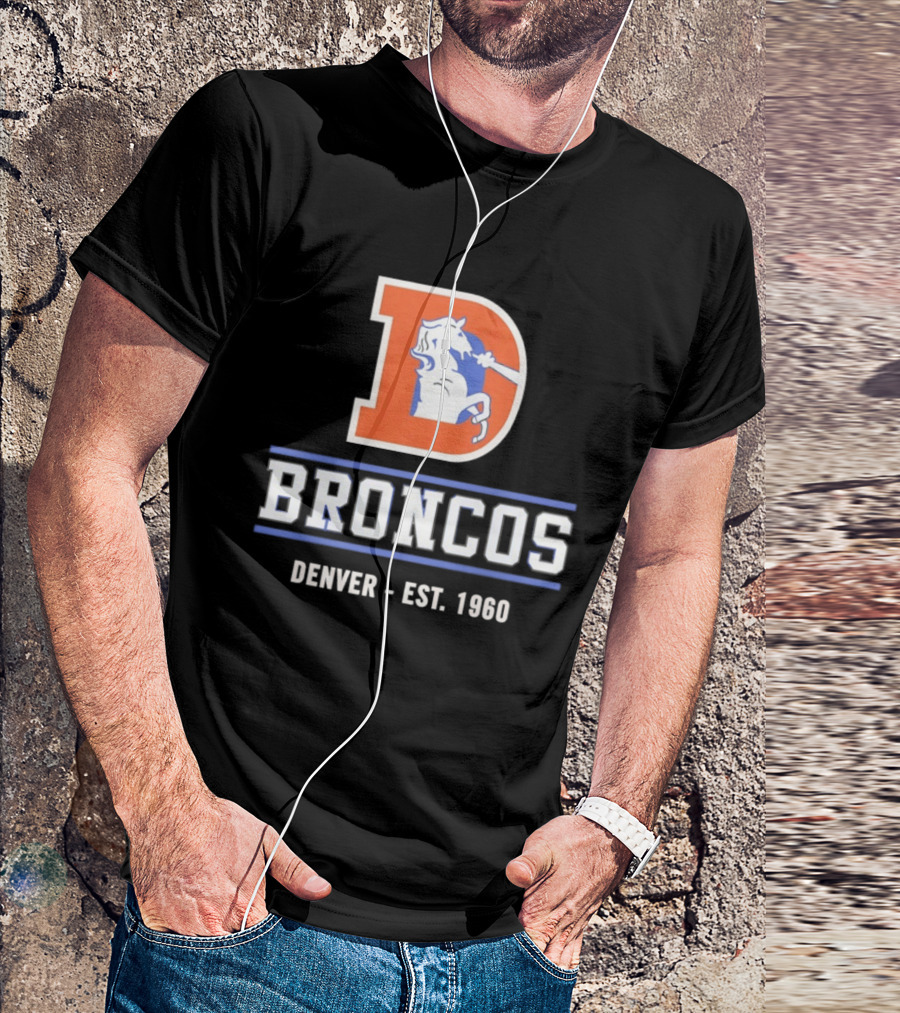 Denver Broncos D Logo Vintage Est 1960 Retro Team Spirit T-Shirt