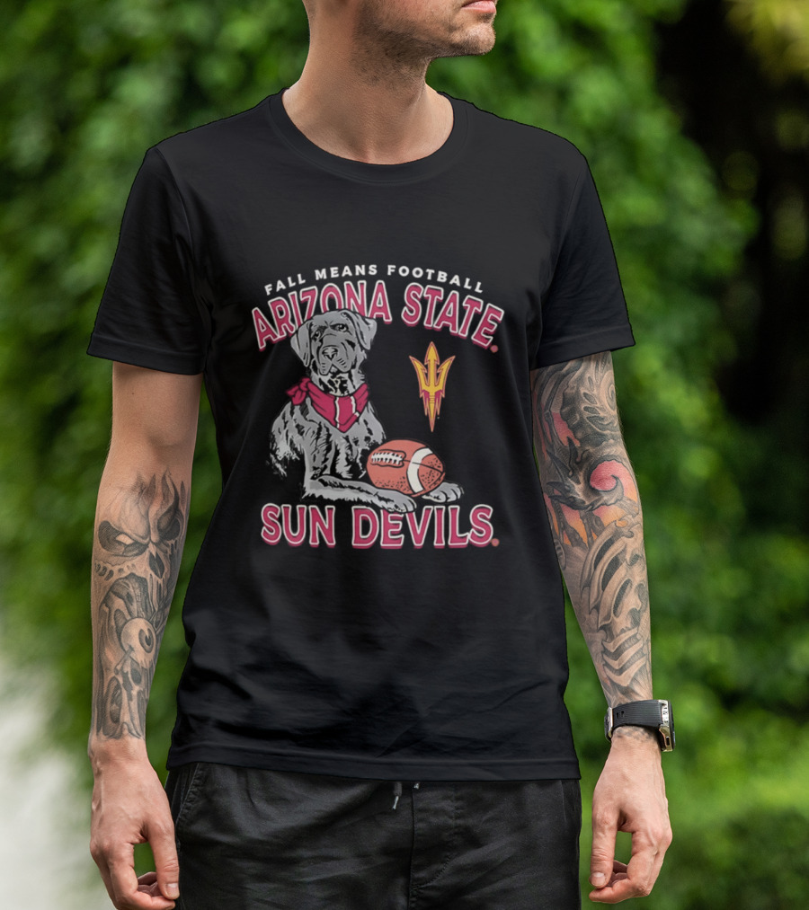 Fall Means Football Arizona State Sun Devils Mascot With Football T-Shirt