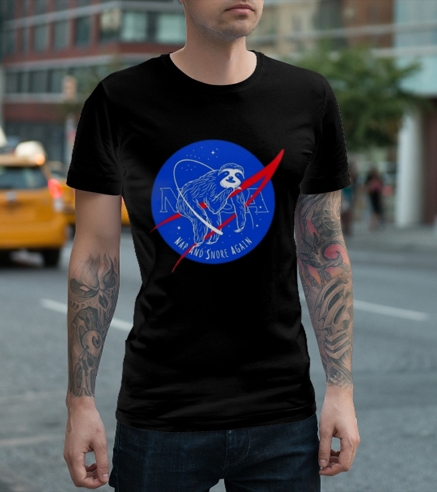 NASA Sloth Nap And Snore Again Space T-Shirt