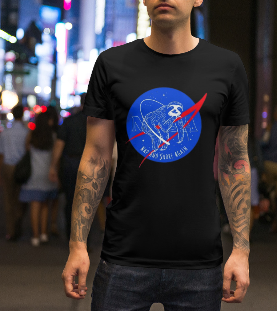 NASA Sloth Nap And Snore Again Space T-Shirt