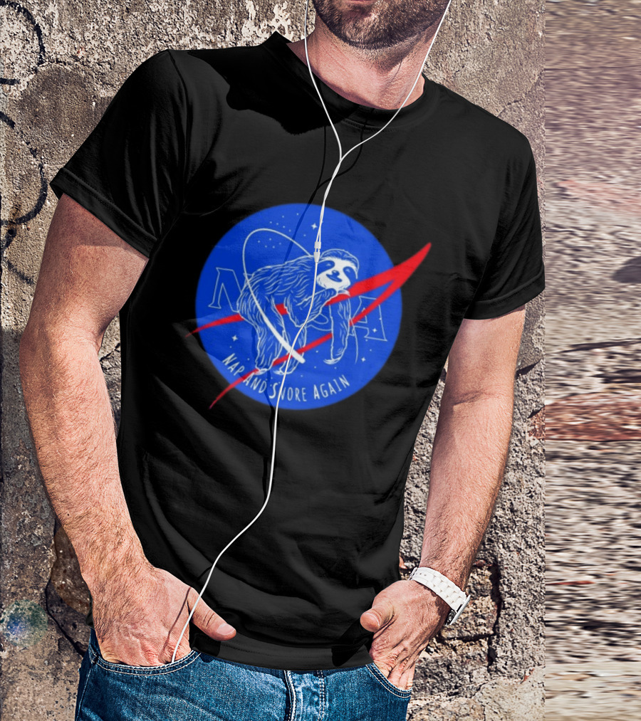 NASA Sloth Nap And Snore Again Space T-Shirt