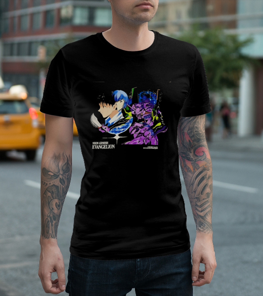 Neon Genesis Evangelion Shinji Ikari Rei Ayanami Eva Unit 01 Anime Iconic Characters T-Shirt