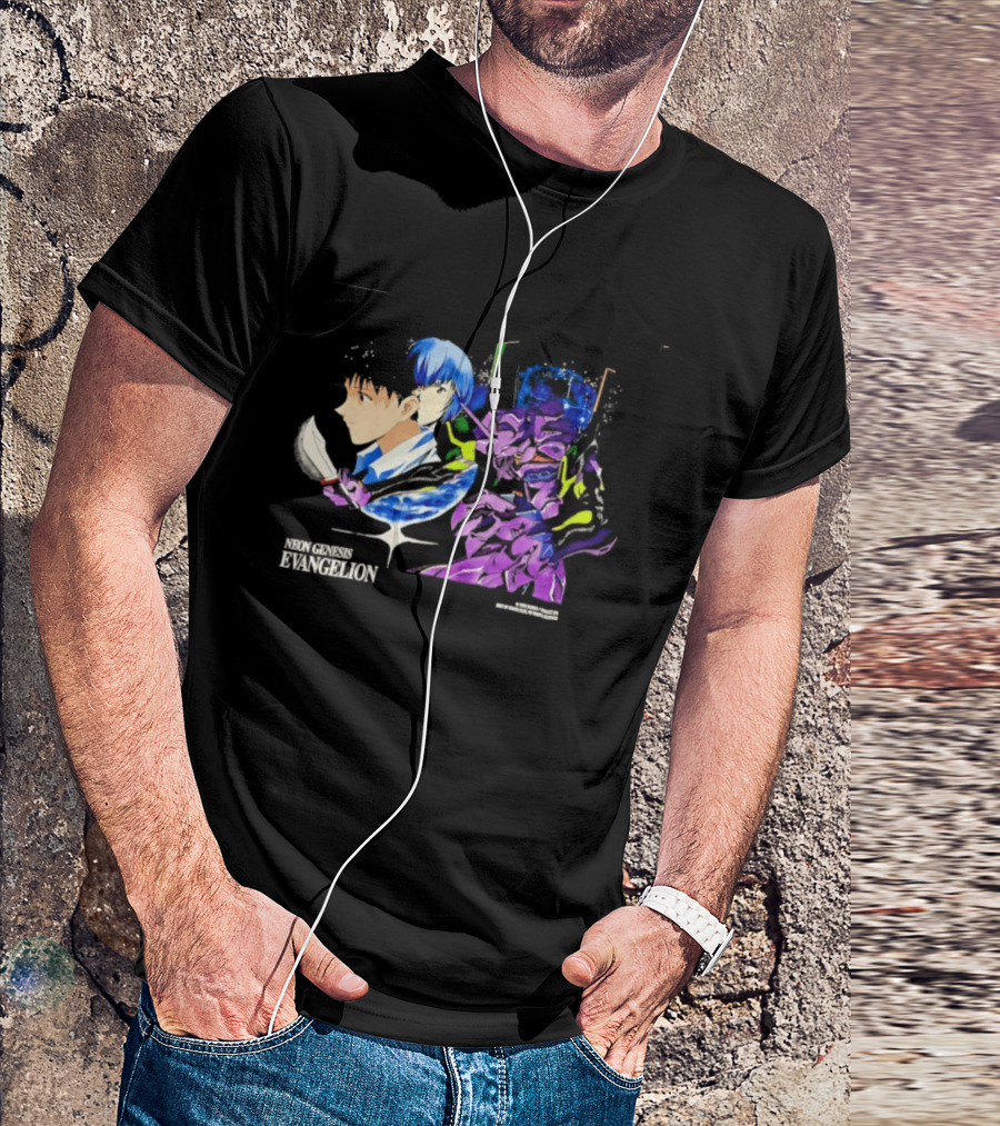 Neon Genesis Evangelion Shinji Ikari Rei Ayanami Eva Unit 01 Anime Iconic Characters T-Shirt