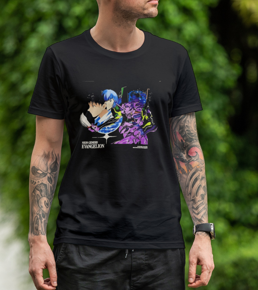 Neon Genesis Evangelion Shinji Ikari Rei Ayanami Eva Unit 01 Anime Iconic Characters T-Shirt