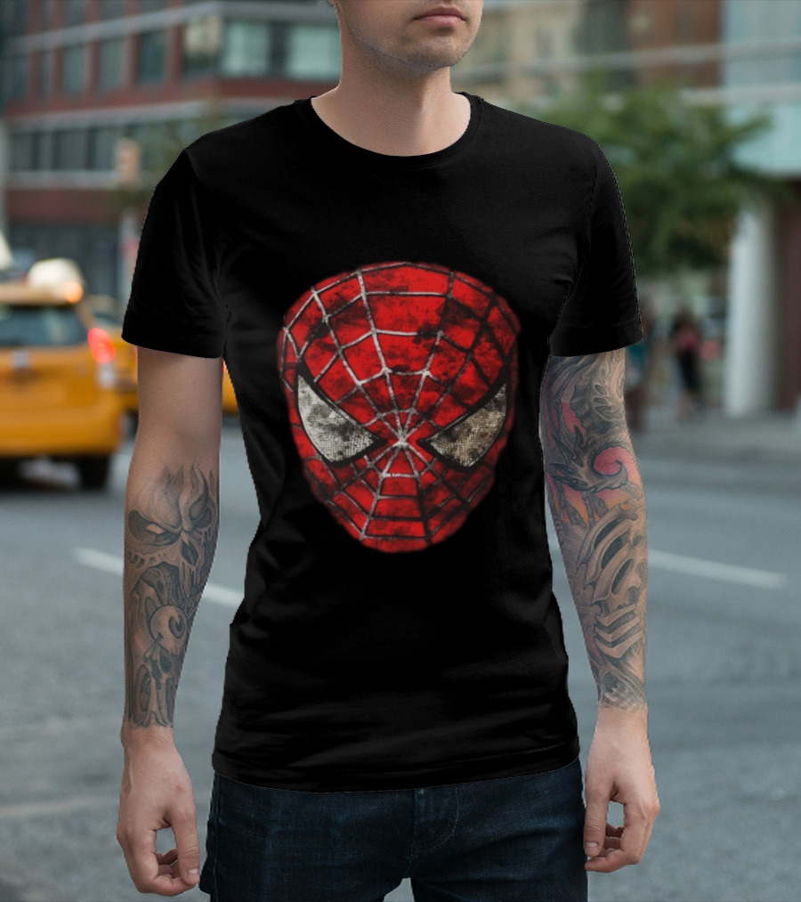Spider Man 2 With Great Power Comes Great Responsibility Two Sided Iconic Mask T-Shirt