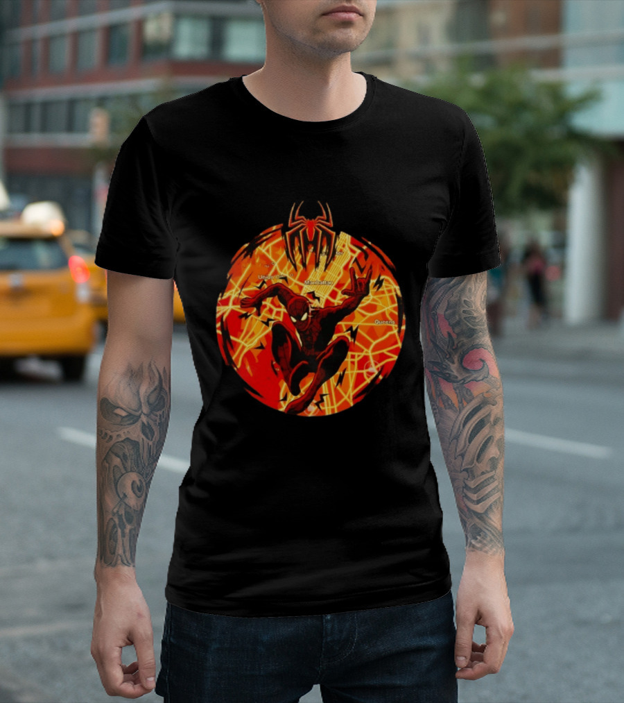 Spider Man Marvel Manhattan Map New York City Comics T-Shirt