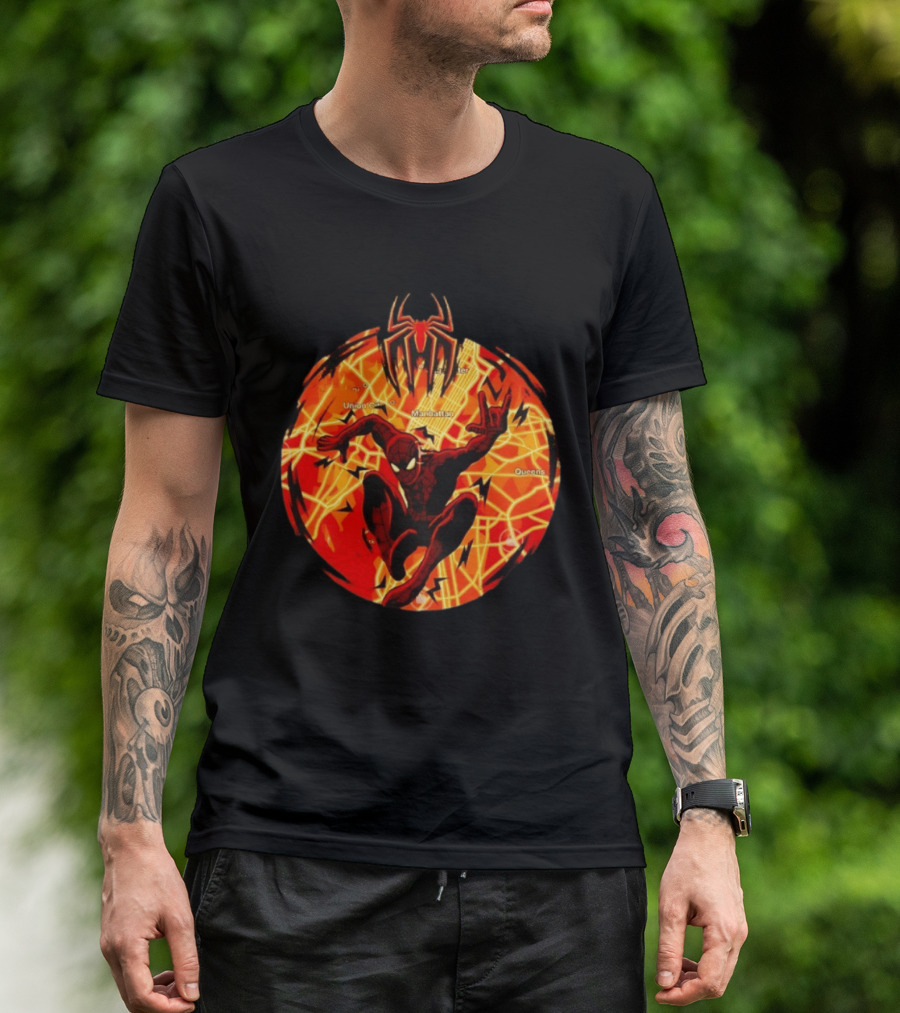 Spider Man Marvel Manhattan Map New York City Comics T-Shirt