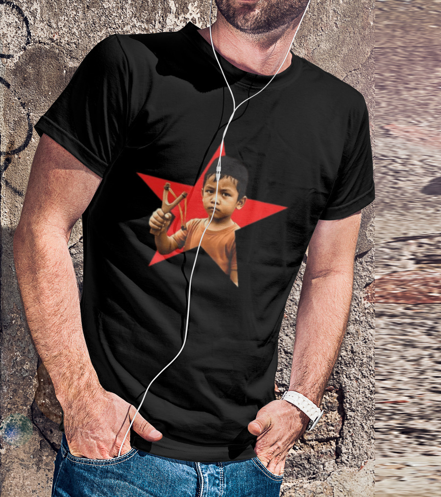Kid Silop Goblog Anjing Loba Waduk Red Star Sling Shot 2 Sided T-Shirt