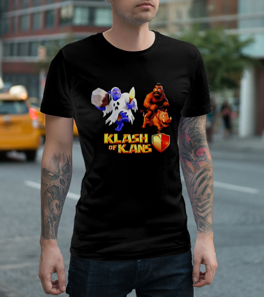 Klash Of Kans Clash Of Clans Mobile Game Barbarian Giant Characters T-Shirt