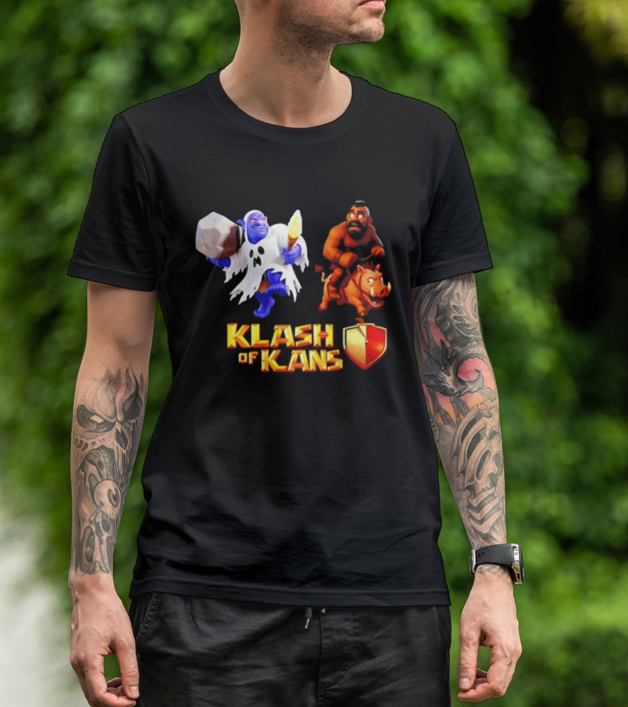 Klash Of Kans Clash Of Clans Mobile Game Barbarian Giant Characters T-Shirt