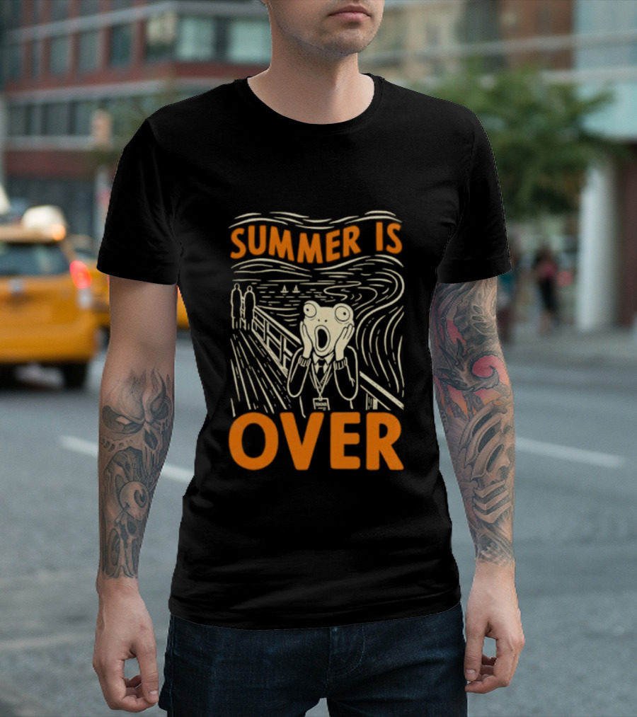 Summer Is Over Frog The Scream Teacher Art Print T-Shirt