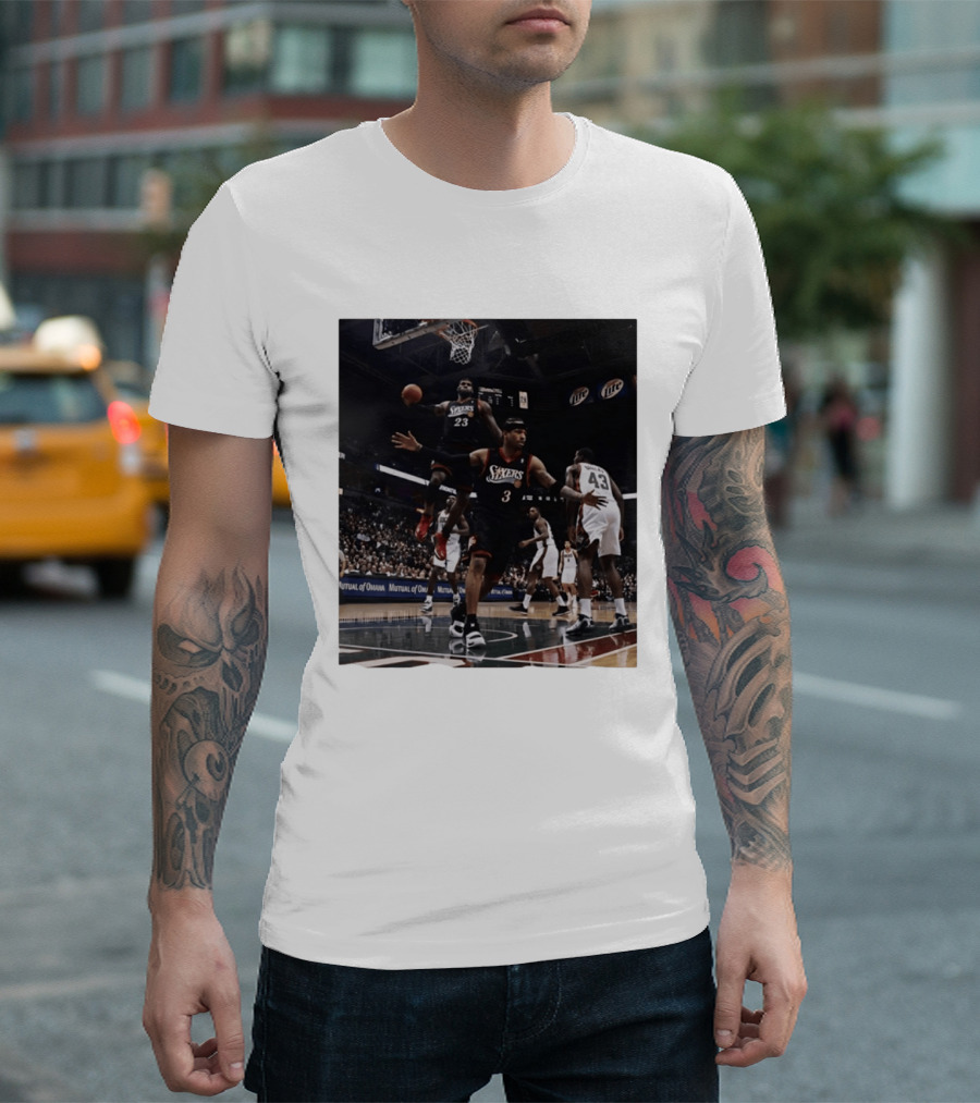Philadelphia 76ers A.I. LeBron James Iconic Basketball Moment T-Shirt