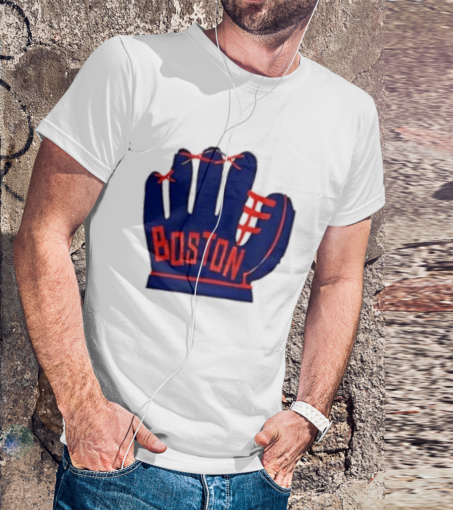 Boston Red Sox MLB Hat And Glove Baseball Club T-Shirt