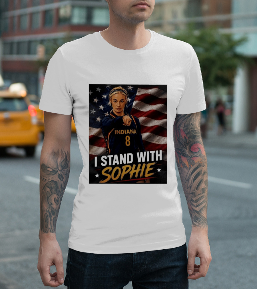 I Stand With Sophie Cunningham Indiana 8 American Flag T-Shirt
