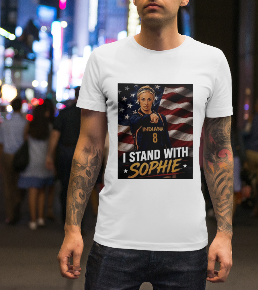 I Stand With Sophie Cunningham Indiana 8 American Flag T-Shirt